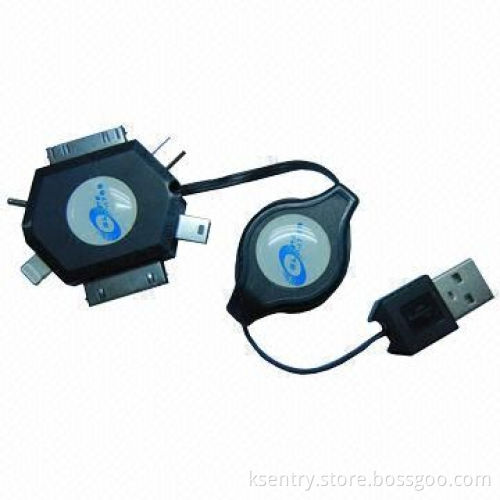 Replacement 6-in-1 USB Charging Retractable Cable for iPhone 4/4S/iPad 1/2/iPod/HTC/Samsung S3/S4